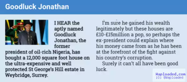 GEJ denies owning £15m house in the UK, demands retraction from UK Sun newspaper